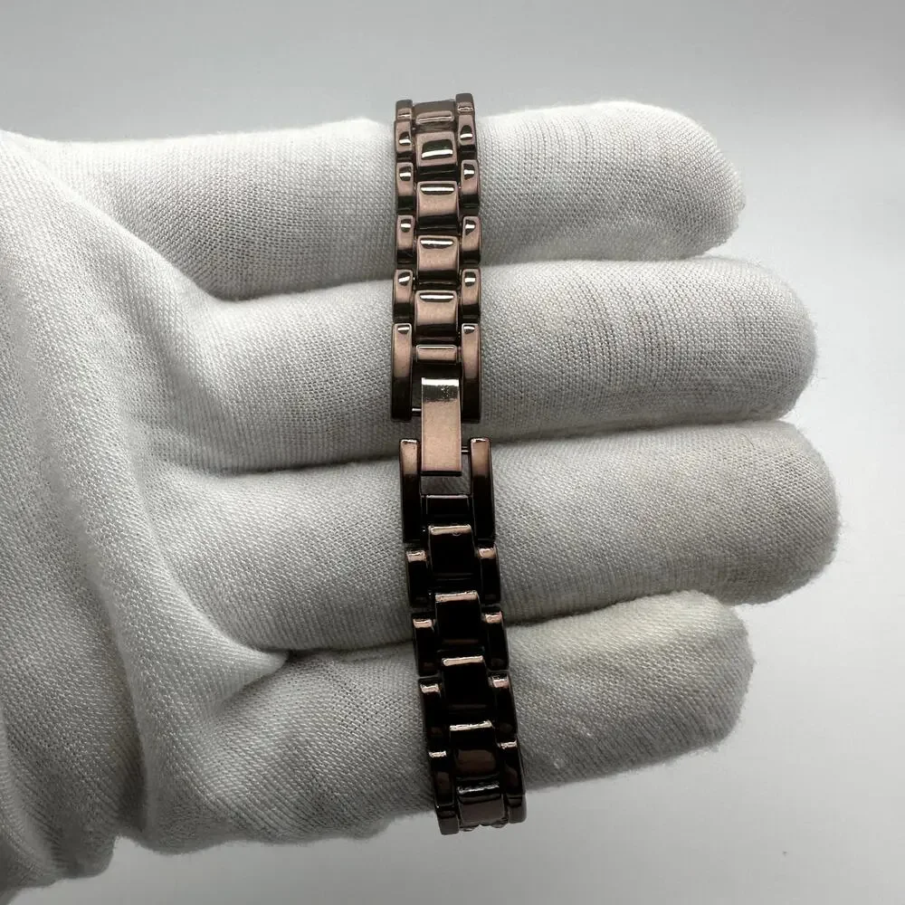 Amparo SW-1302 Women’s Crystal Bracelet Watch Plum Tone Quartz